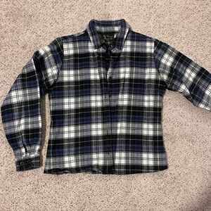 Vermont Flannel Company Blue and Black Plaid Button Down Shirt